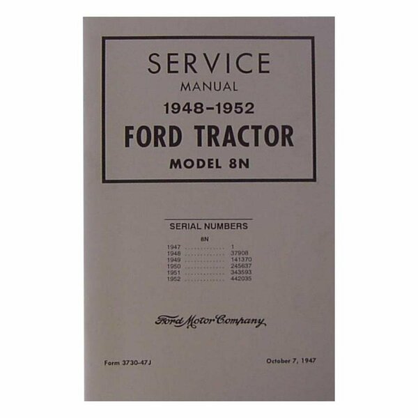 Aftermarket Shop Service Manual Fits Ford Fits New Holland 1948-1952 8N 9N RAP11151502